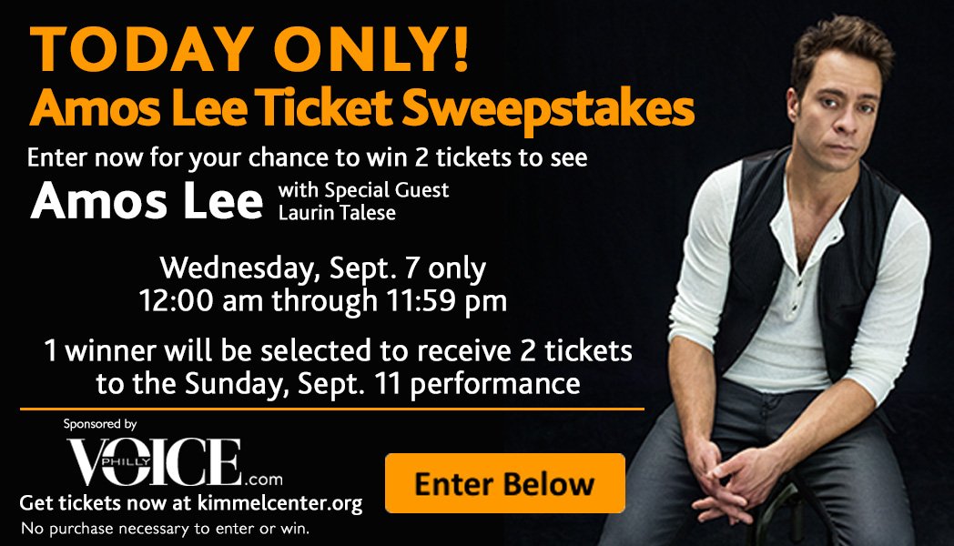 Today Only! Amos Lee Ticket Sweepstakes