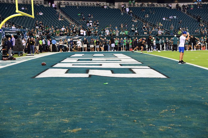 Lincoln Financial Field end zones feature new Eagles wordmark