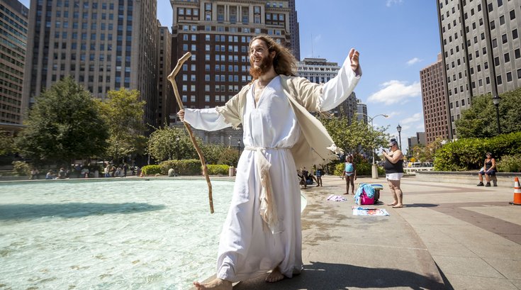 Carroll - Philly Jesus at LOVE Park