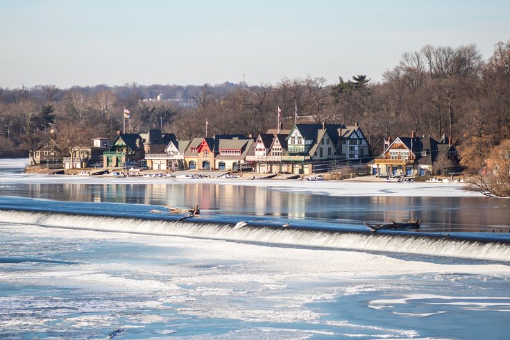 Carroll - Frozen Schuylkill River and Boathouse Row
