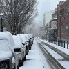 Sansom Street cars snow