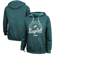 Limited: Philadelphia Eagles Majestic Threads Women's Super Bowl LVII Extra Point Tri-Blend Pullover Hoodie