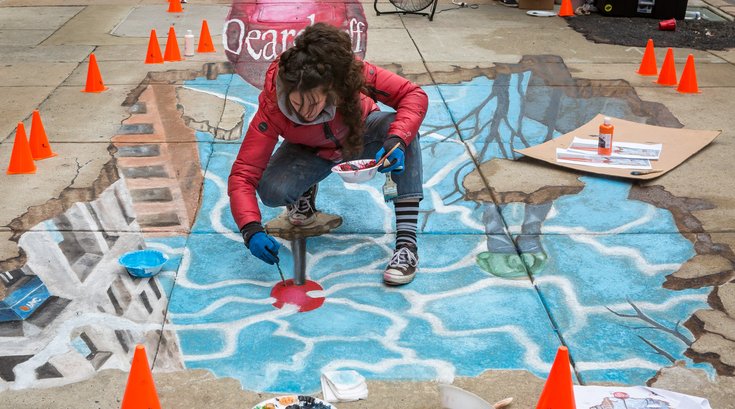 Carroll - Old City optical illusion sidewalk painting