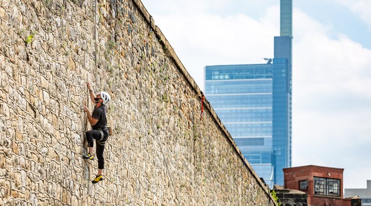 Carroll - Artist Alexander Rosenberg Climbing Eastern State Penitentiary