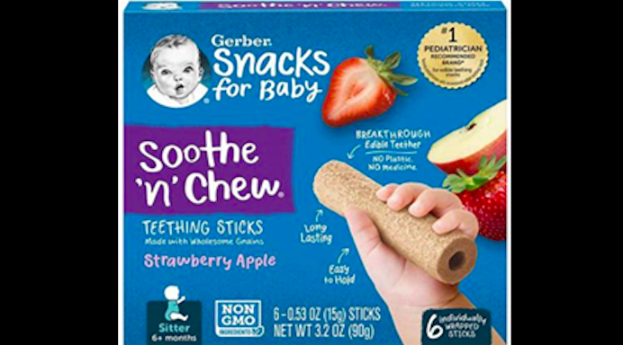 gerber teething sticks recall