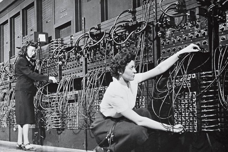 Description: For many years, people thought the women in ENIAC photos were models. Nope, they were the women actually doing the programming.