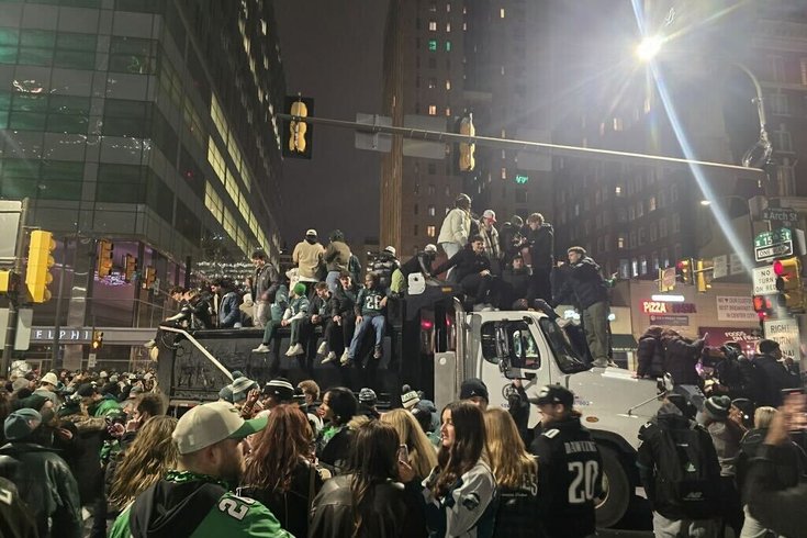 super bowl celebration sanitation truck