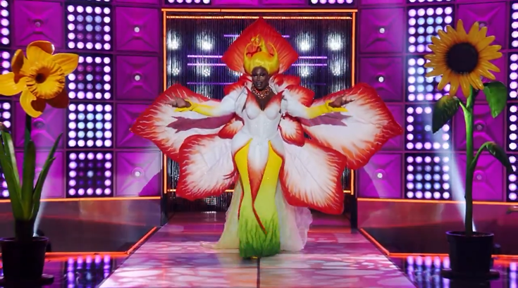 Sapphira Cristal RuPaul's Drag Race episode 7 flower outfit