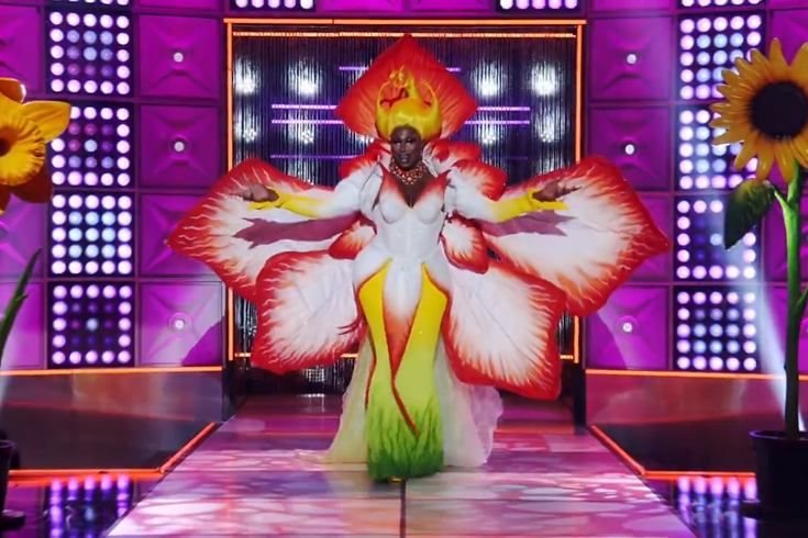 Sapphira Cristal RuPaul's Drag Race episode 7 flower outfit