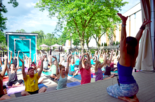 Yoga happy hour at KOP
