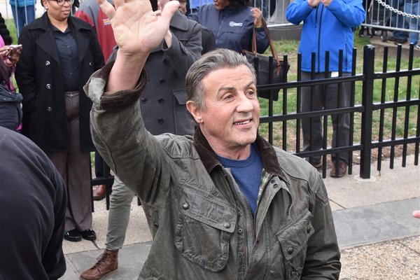 Hughe Dillon - Sylvester Stallone at Rocky Statue