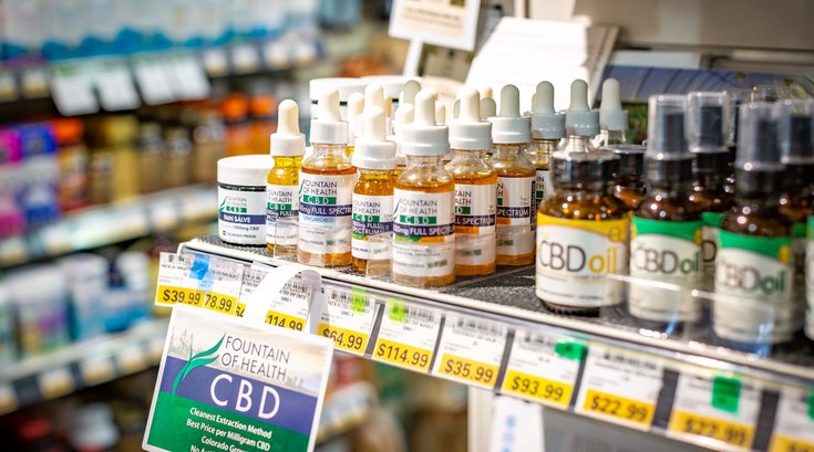Carroll - CBD oil products at Weaver's Way co-op.