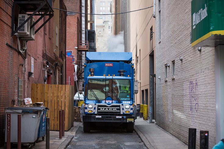 Carroll - Garbage Truck in Center City Alley