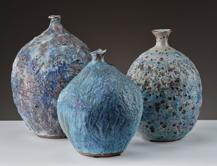 Blue vases by Estelle Halper