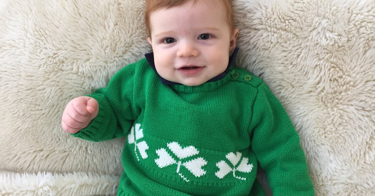 Making sure our son's Irish eyes will be smiling on his first St ...