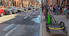 Bike lane concrete barriers