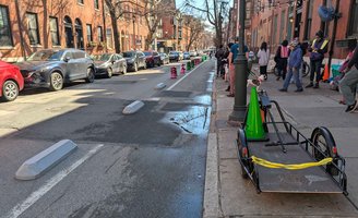 Bike lane concrete barriers