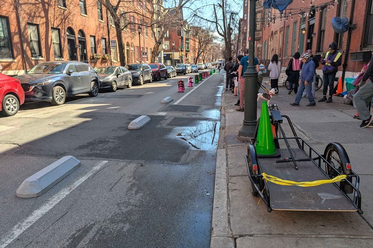 Bike lane concrete barriers
