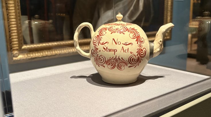 No Stamp Act teapot