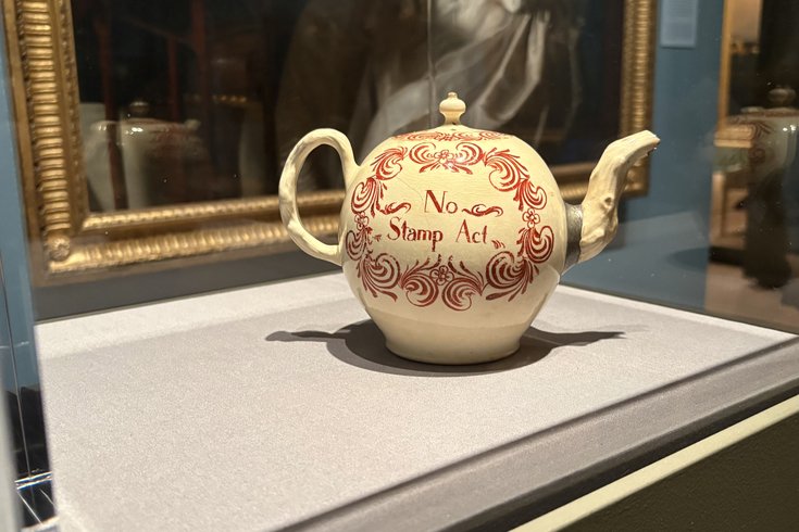 No Stamp Act teapot