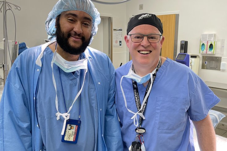 A Temple Hospital worker needed a kidney transplant. When the call finally came, his colleague performed it