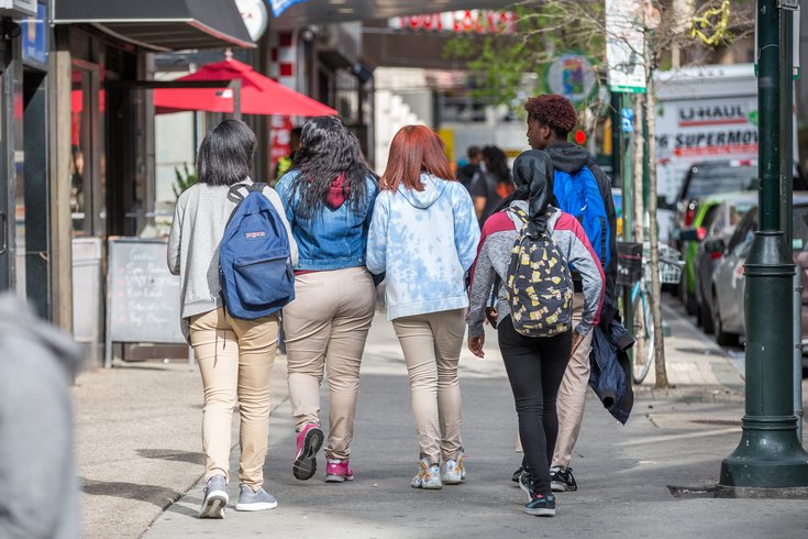 Carroll - Students Walking on Chestnut Street