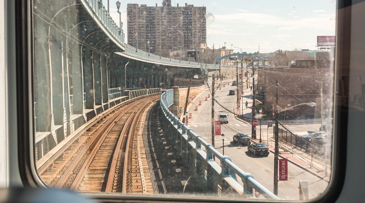 Stock_Carroll - Riding PATCO train over the Benjamin Franklin Bridge