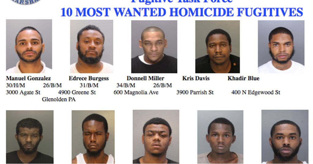U.S. Marshals issue '10 Most Wanted Murder Fugitives' list in