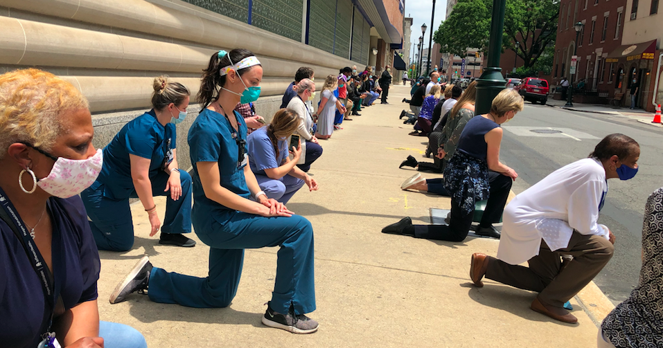 Philly health care workers join 'White Coats for Black Lives' demonstration