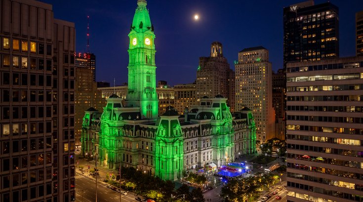 City Hall color lights