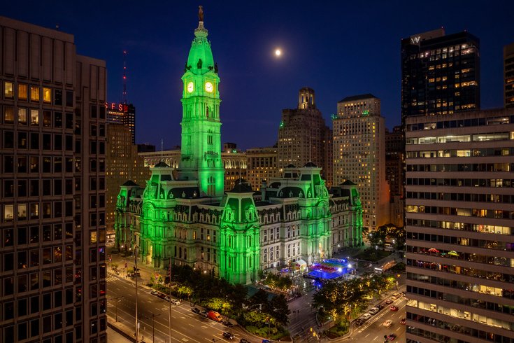City Hall color lights