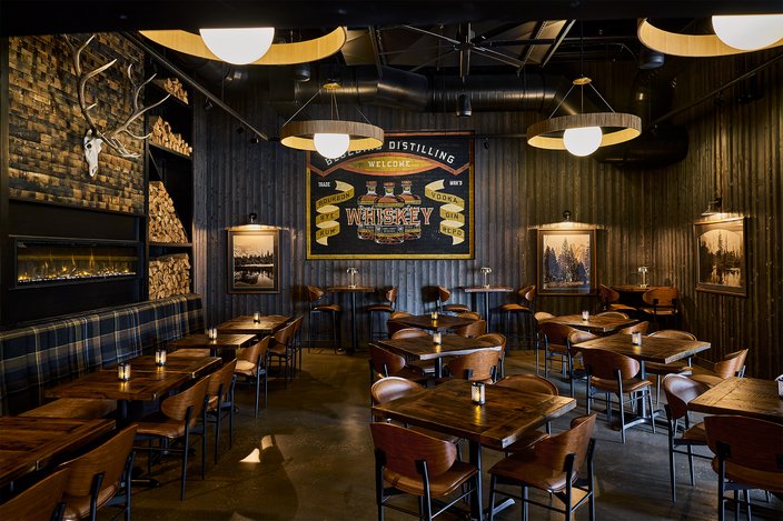 Bluebird Distilling dining room
