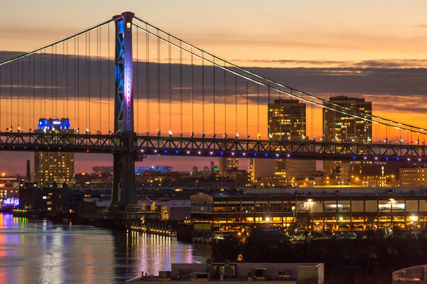 Stock_Carroll - Benjamin Franklin Bridge and Delaware River Waterfront 