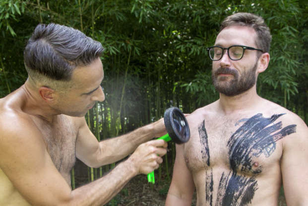 Naked Bike Ride bodypaint