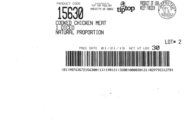 tip top poultry recall 