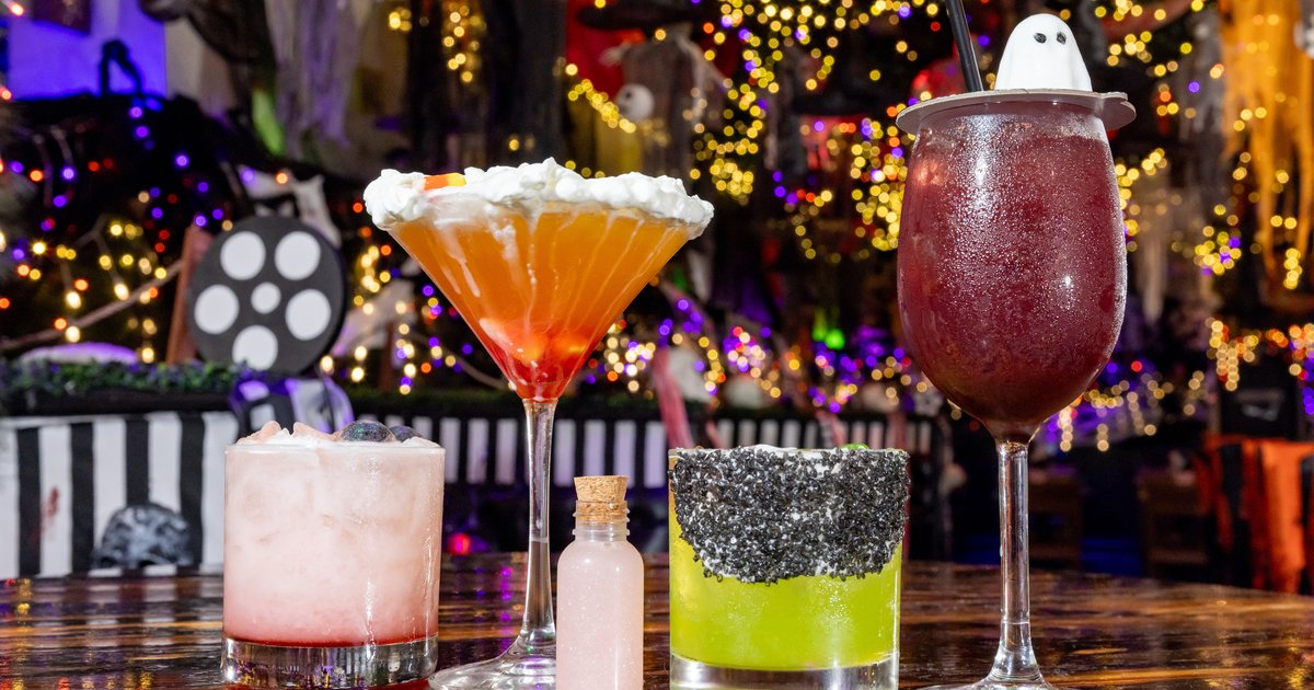 Craftsman Row Saloon Halloween candy corn martini