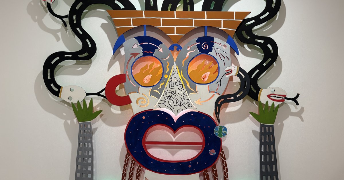 Swedish artist Moki Cherry made tapestries and 'Talking Head