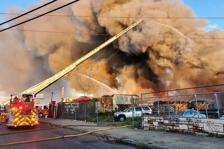 North Philly junkyard fire