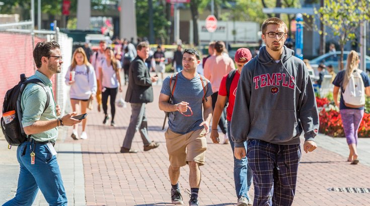 Stock_Carroll - Temple University students walking to class