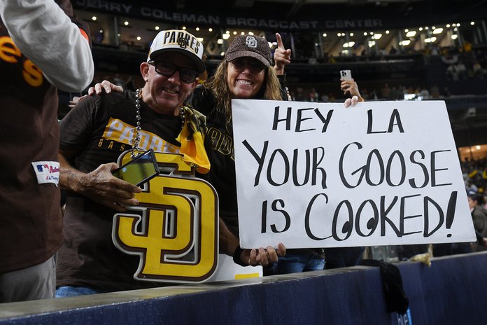 Padres fans shop for NLCS gear as they prepare for Game One