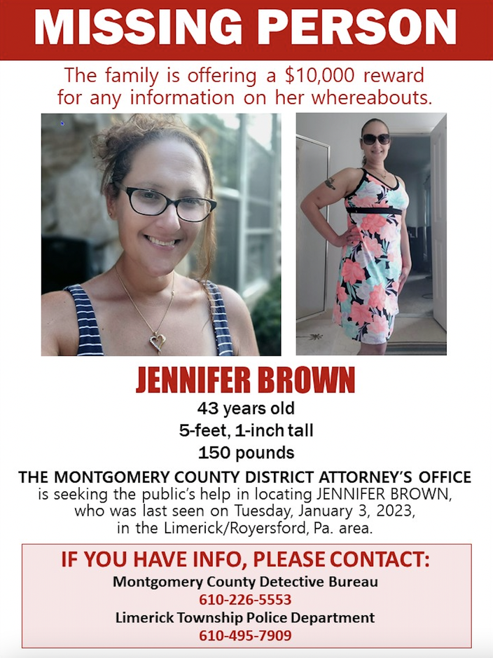 Jennifer Brown Poster Missing