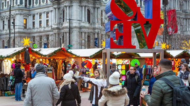 Christmas Village at LOVE Park