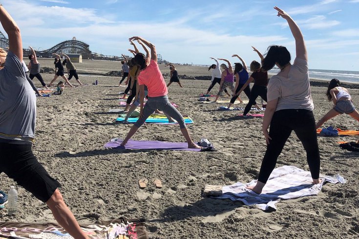 Yoga on the beach in Wildwood