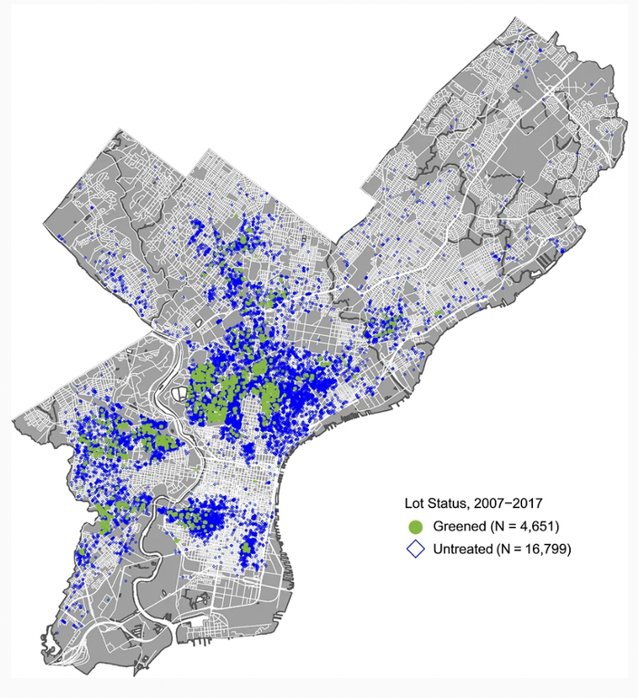 Map Green Lots Philly
