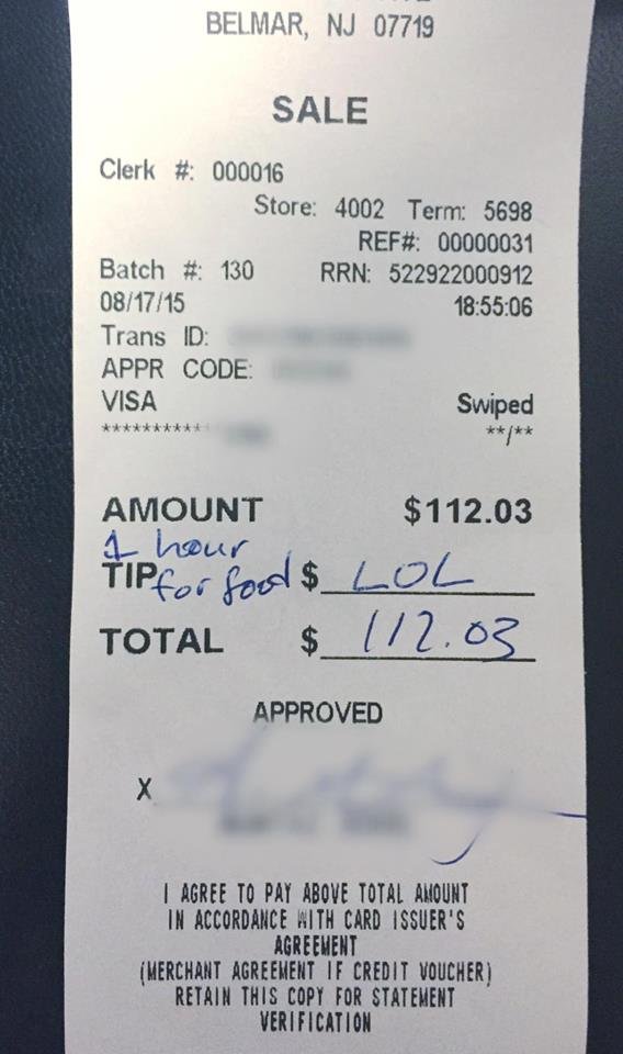 Belmar receipt