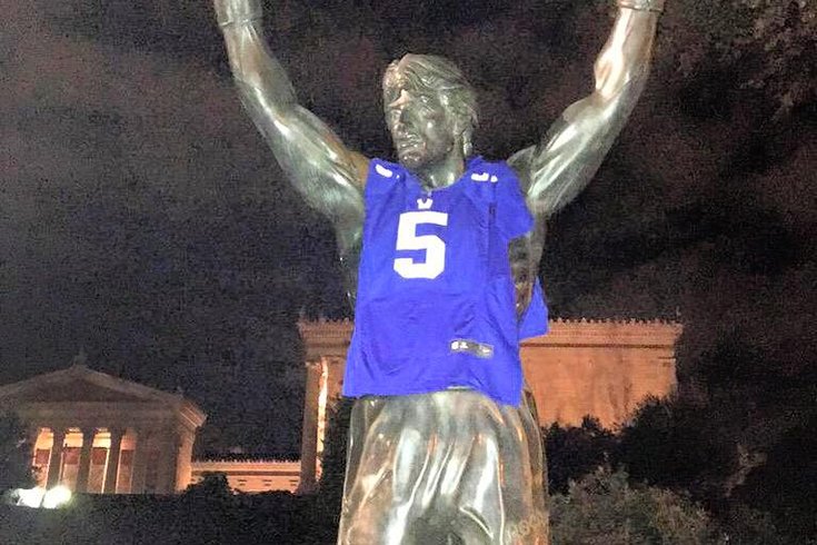 Former Giants punter Weatherford posts photo of jersey on Rocky ...