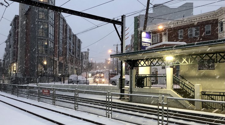 snow SEPTA wissahickon station