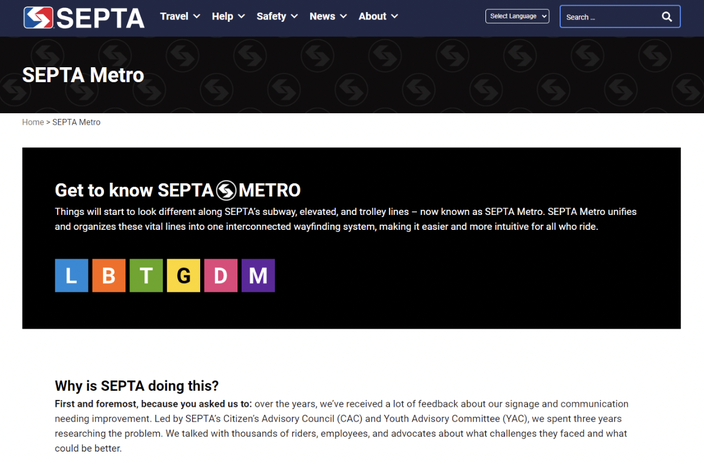 SEPTA new website