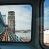 Stock_Carroll - Riding a PATCO train over the Benjamin Franklin Bridge