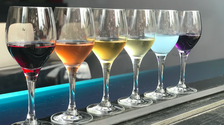rainbow wine flight